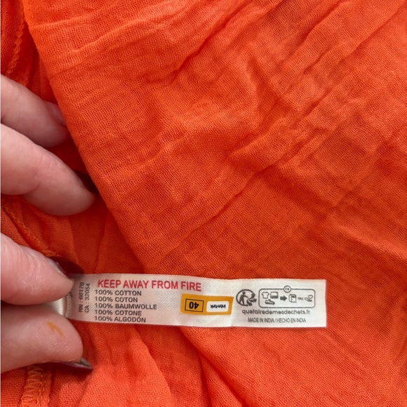 Anthropologie Celadon Flame Orange Backless Midi Dress NWT Size L - Picture 8 of 8